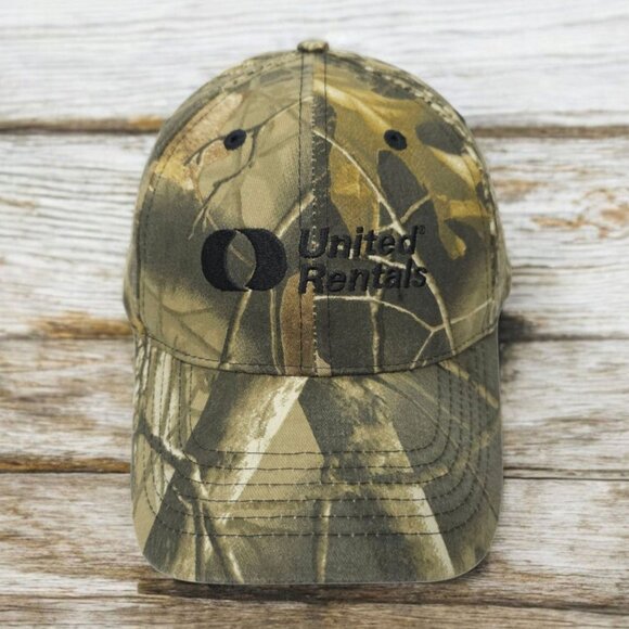 United Rentals Camo Strapback Cap Trucker Baseball Hunting Hat Embroidered Logo - Picture 1 of 14